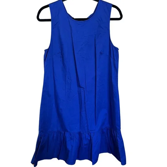 Royal Blue Cotton Sheath Dress // J. Crew Size L - Picture 1 of 5